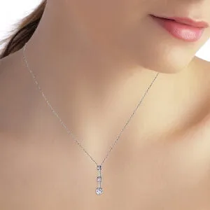 0.1 Carat 14K Solid White Gold Diamond Necklace