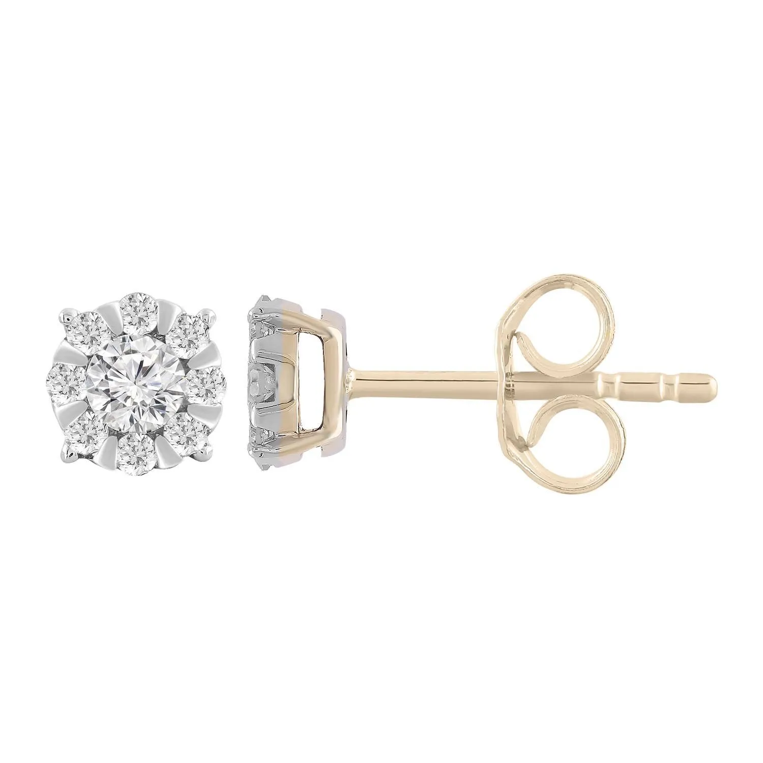 0.25ct Diamond Stud Earrings In 9Ct Yellow Gold