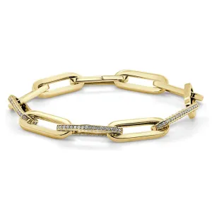 14K Gold & Diamond Paperclip Bracelet - 1.50ct