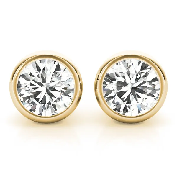 14K Gold Diamond Earring /Single Stone, Earrings/Studs