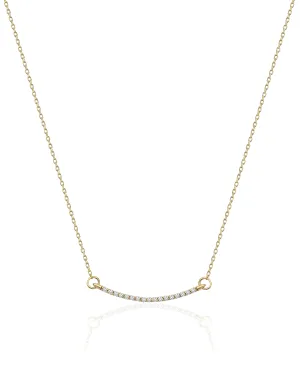 14K Solid Gold Celebration Diamond Bar Necklace