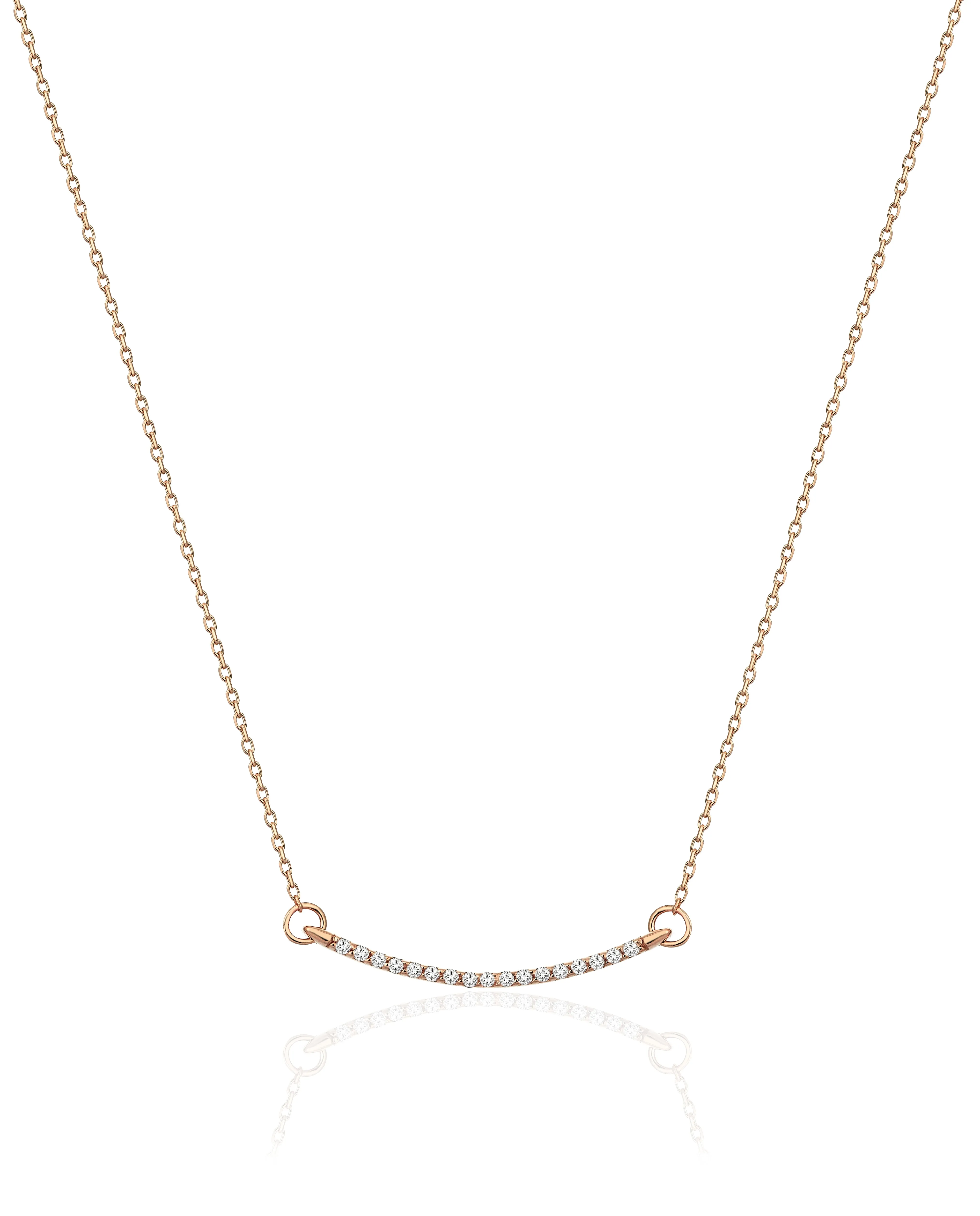14K Solid Gold Celebration Diamond Bar Necklace