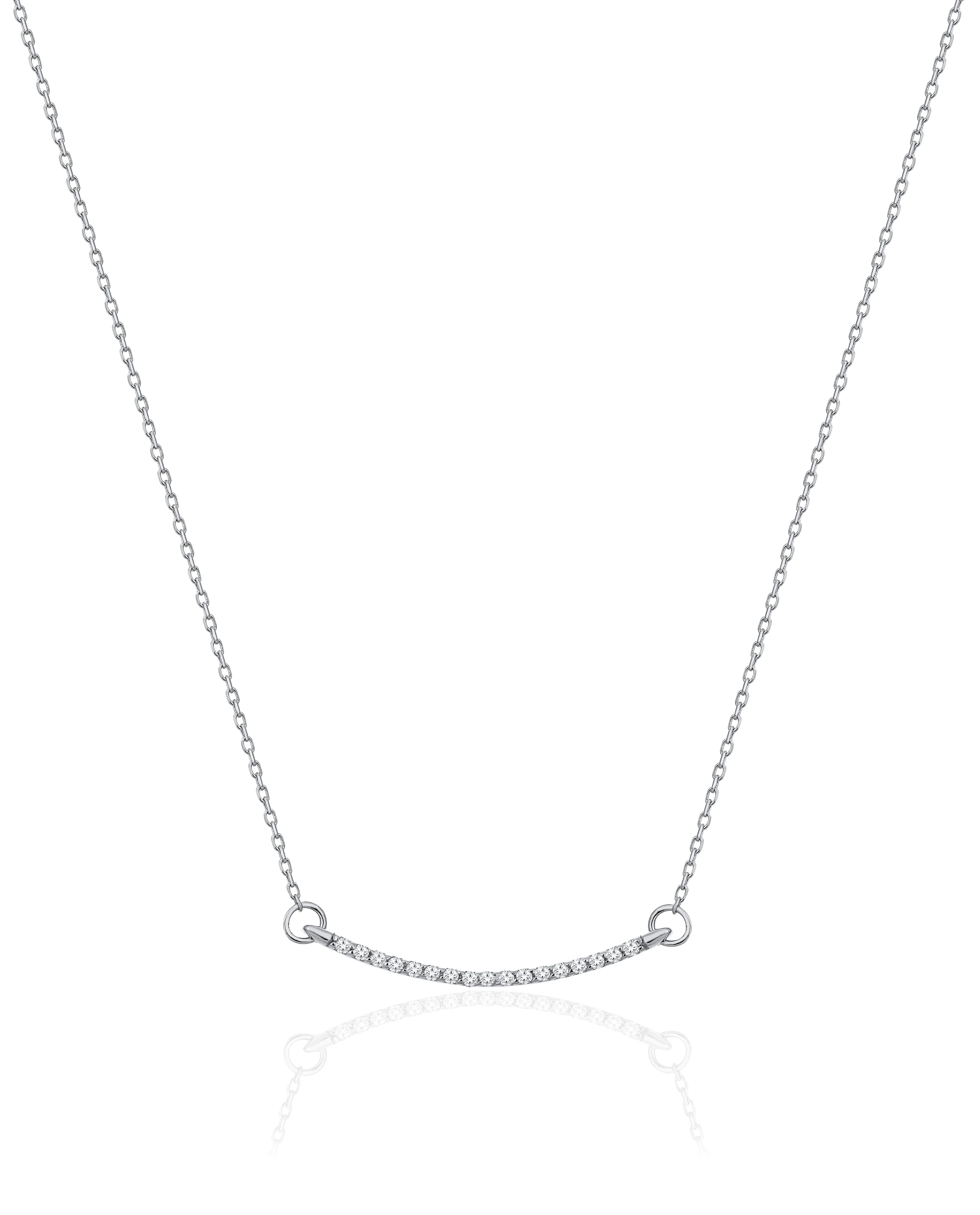 14K Solid Gold Celebration Diamond Bar Necklace