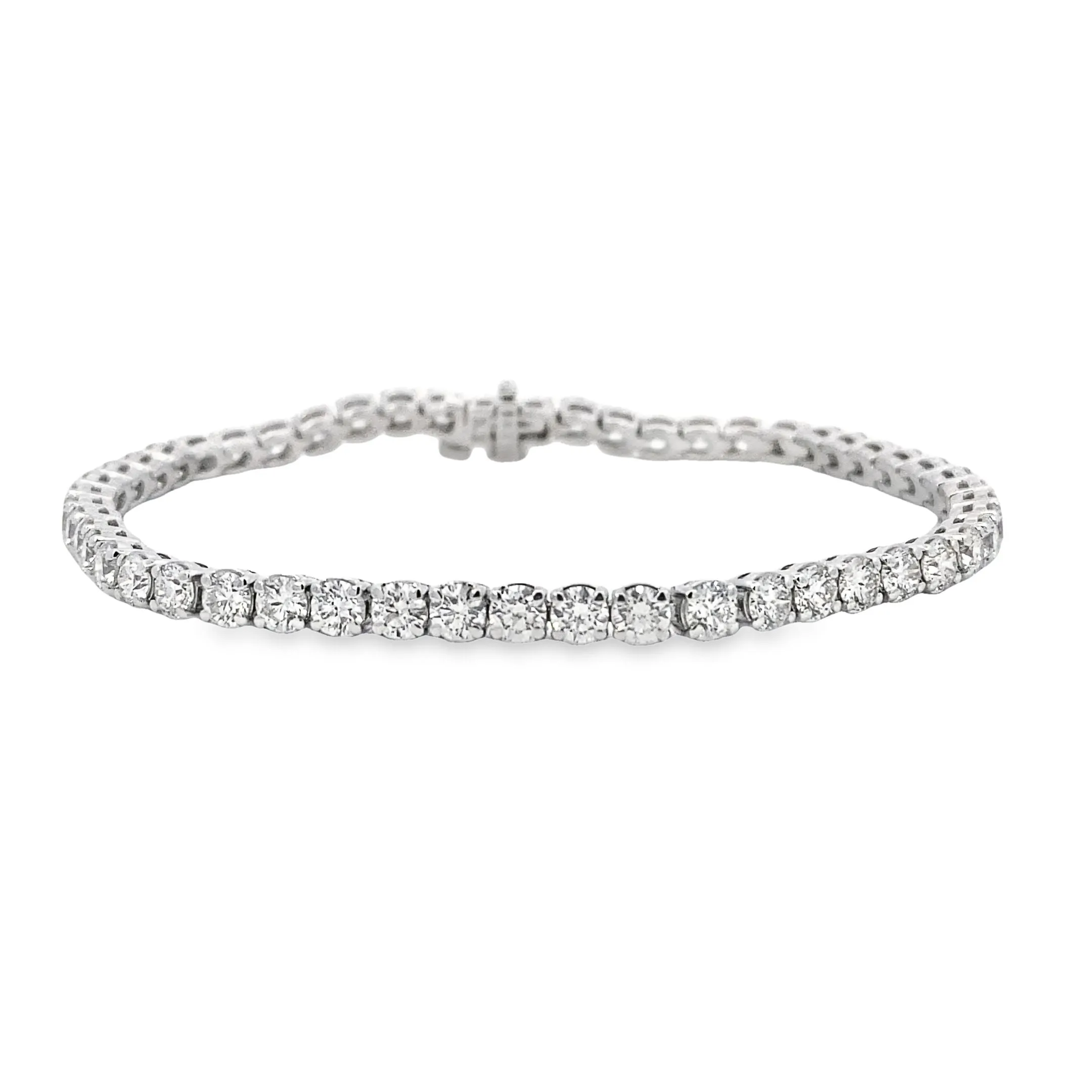14K White Gold Diamond Tennis Bracelet - 7.25ct