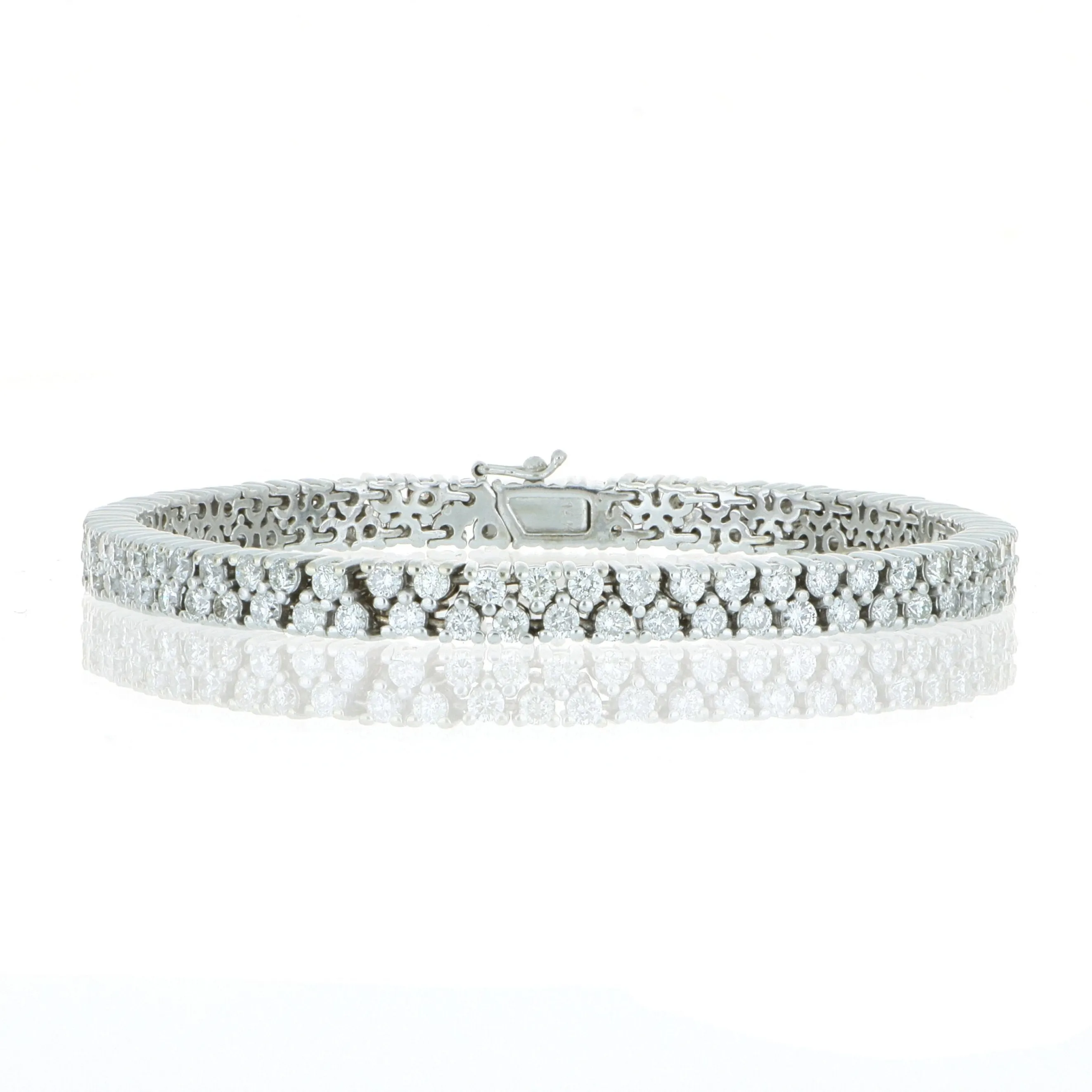 14k White Gold Double Row Diamond Bracelet