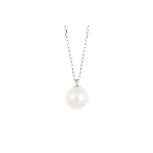 14K White Gold Single Cultured Freshwater Pearl Necklace