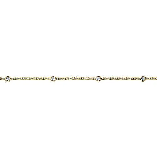 14K Yellow Gold Diamond Tennis Bracelet with Bezel Set Diamonds