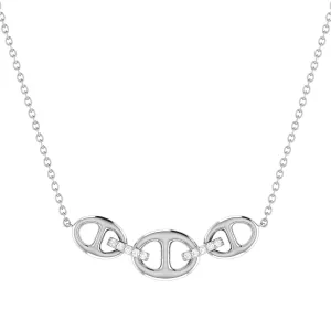14KW 10RD0.05CT, DIAMOND ANCHOR LINK NECKLACE  (118N404253W14)