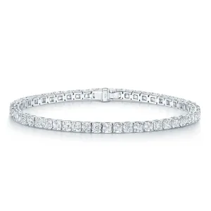 18ct White Gold Asscher Cut Diamond Claw Set Line Bracelet