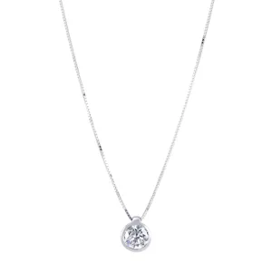 18ct White Gold Bezel Set 0.20ct Diamond Necklace KMI3548WR5J