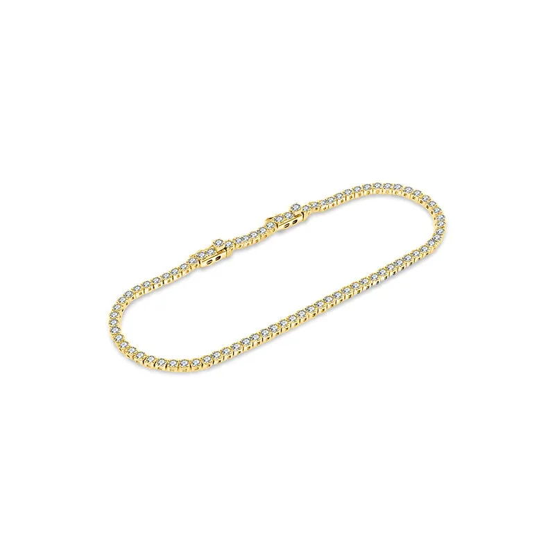 18K Gold 2.3 Carat Tennis Diamond Bracelet