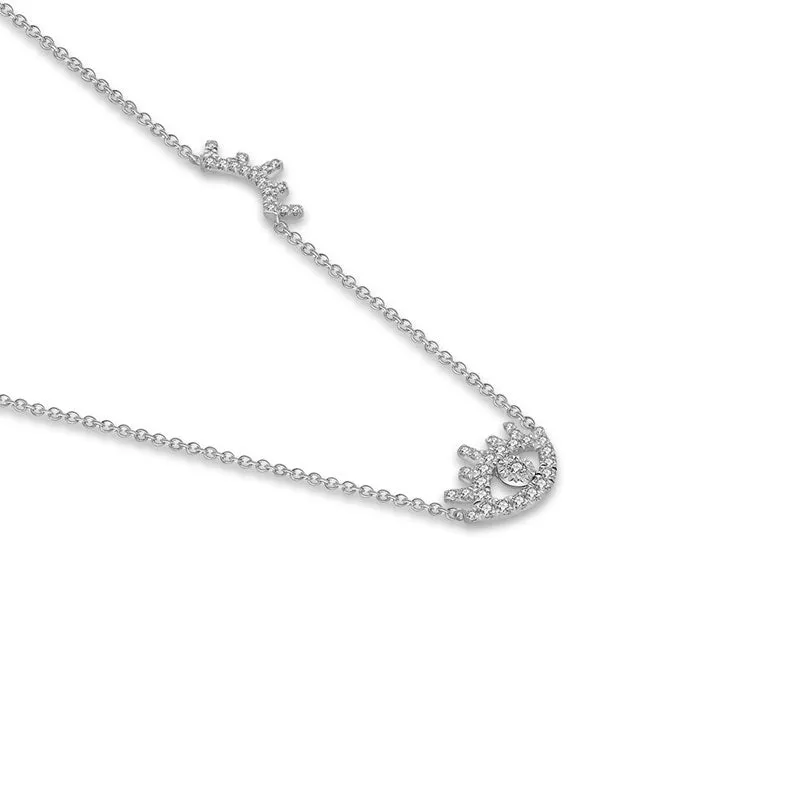 18k Gold Evil Eye & Eyelash Diamond Necklace
