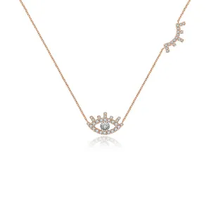 18k Gold Evil Eye & Eyelash Diamond Necklace