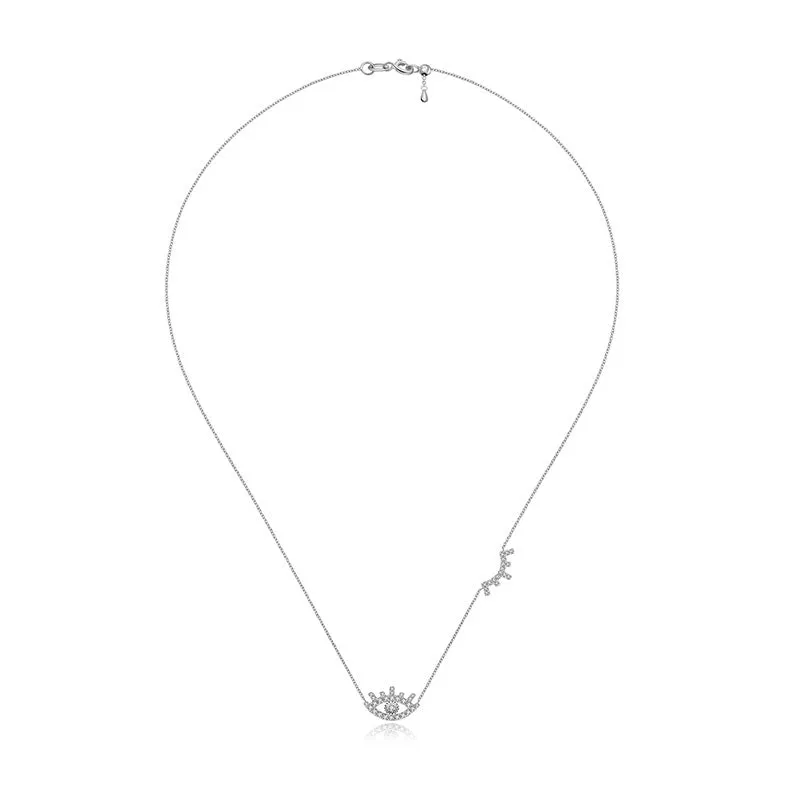 18k Gold Evil Eye & Eyelash Diamond Necklace