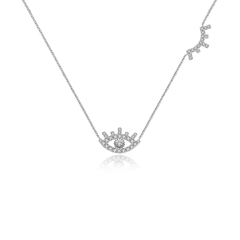 18k Gold Evil Eye & Eyelash Diamond Necklace