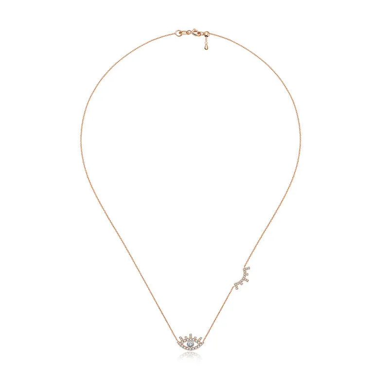 18k Gold Evil Eye & Eyelash Diamond Necklace