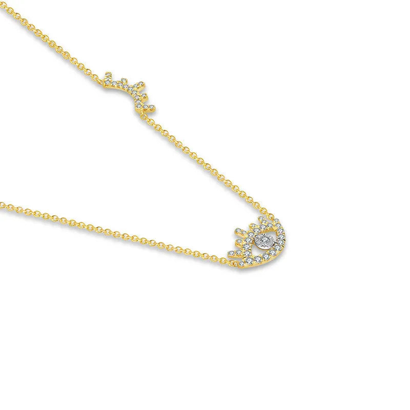 18k Gold Evil Eye & Eyelash Diamond Necklace