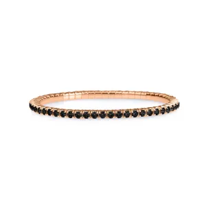 18K Stretch Black Round Diamond Tennis Bracelet, 2.5-6.6 Carats