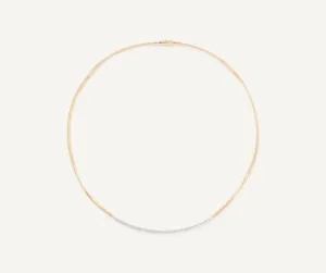 18K YELLOW GOLD COIL NECKLACE WITH DIAMOND BAR FROM THE MARRAKECH COLLECTION
