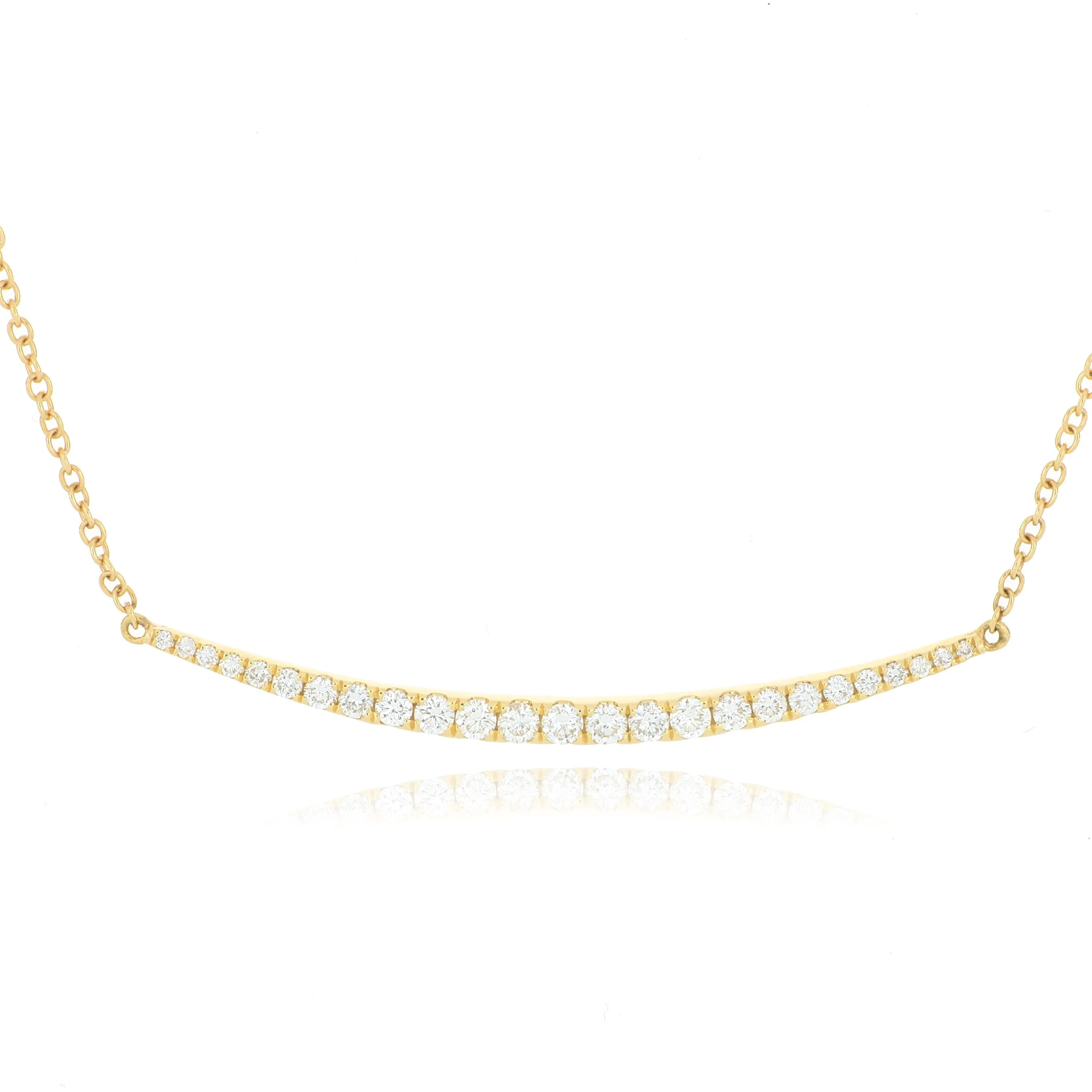18k Yellow Gold Tapered Diamond Necklace