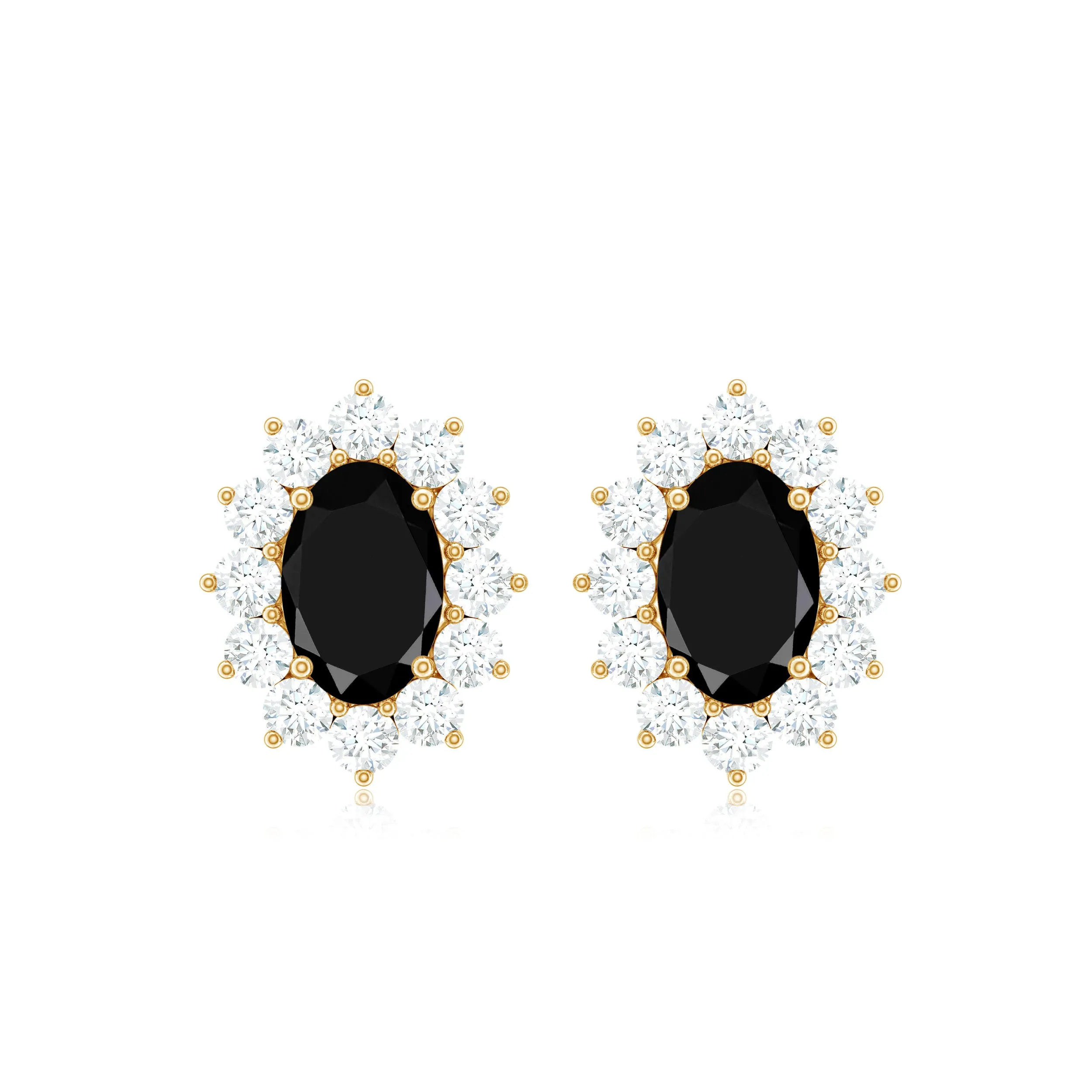 2 CT Created Black Diamond stud with White Diamond Halo
