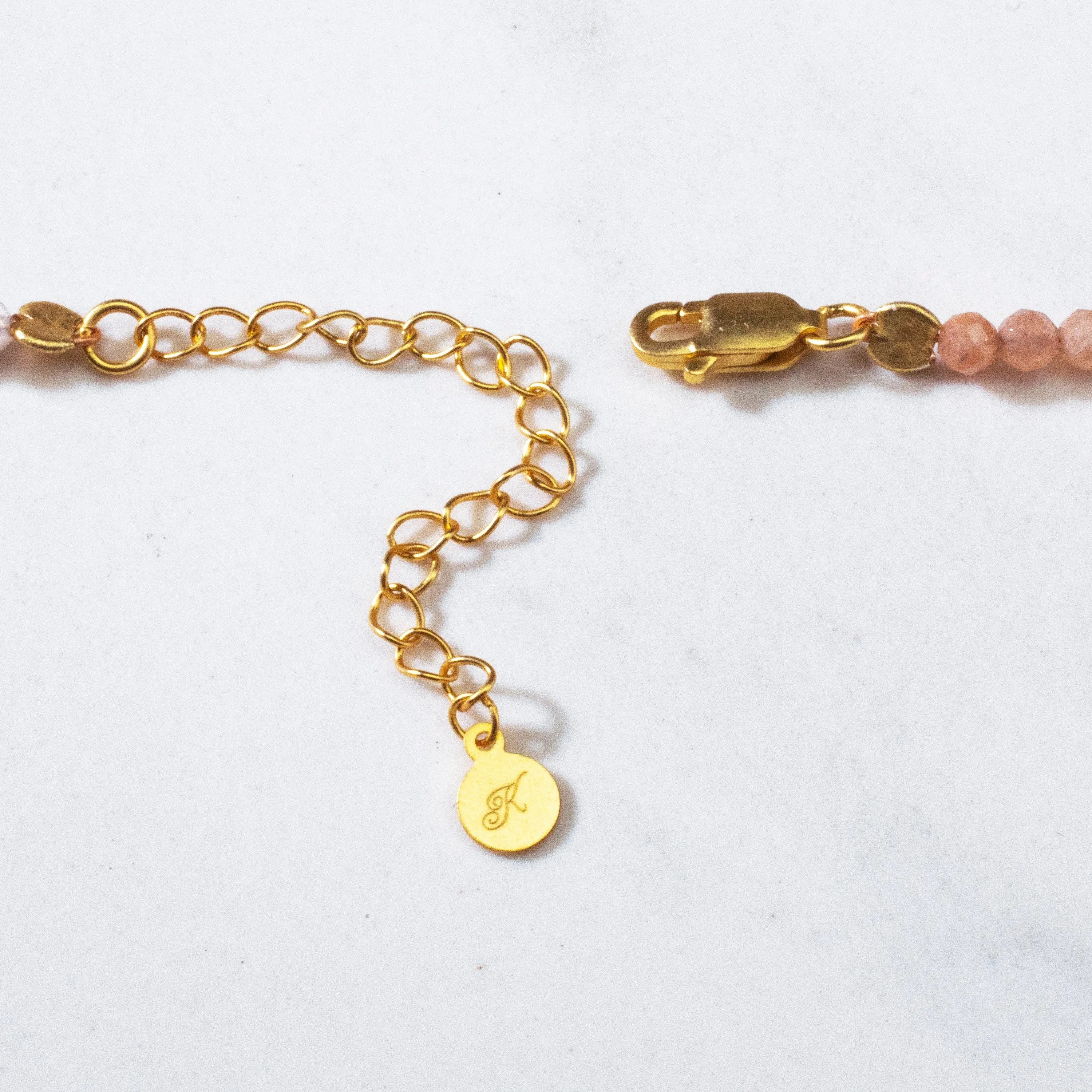 3mm Peach Moonstone Faceted 31" Necklace / Multi Wrap Bracelet