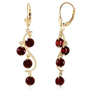 4.95 Carat 14K Solid Yellow Gold Grape Garnet Earrings