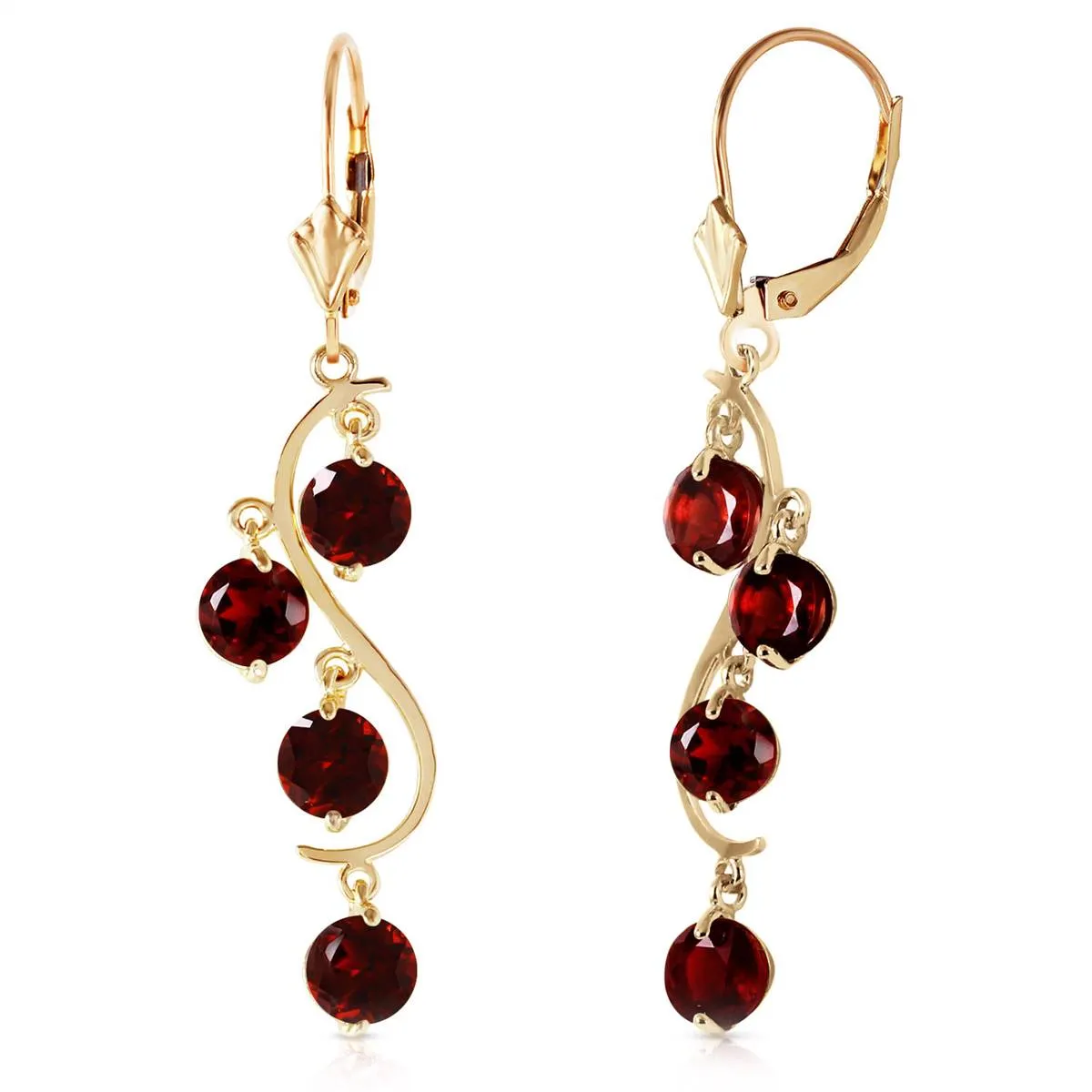 4.95 Carat 14K Solid Yellow Gold Grape Garnet Earrings