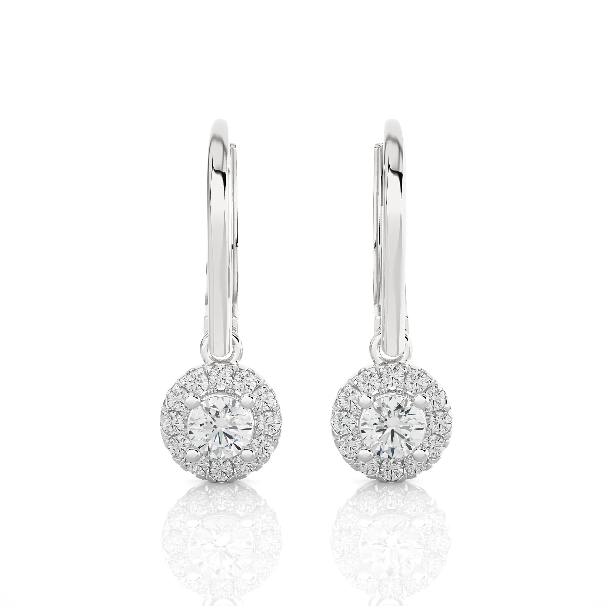 5/8 ctw Round Lab Grown Diamond Drop Earrings