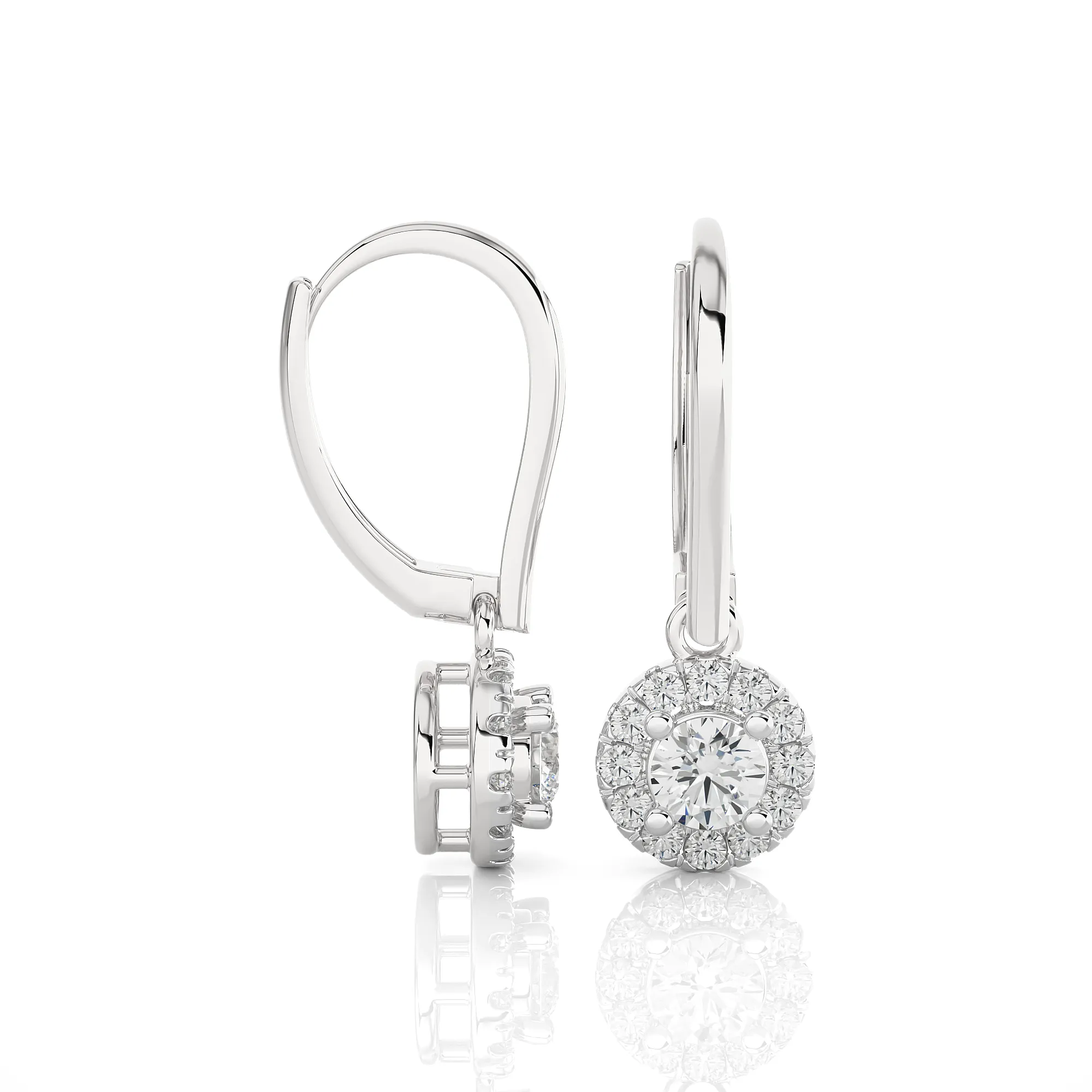 5/8 ctw Round Lab Grown Diamond Drop Earrings