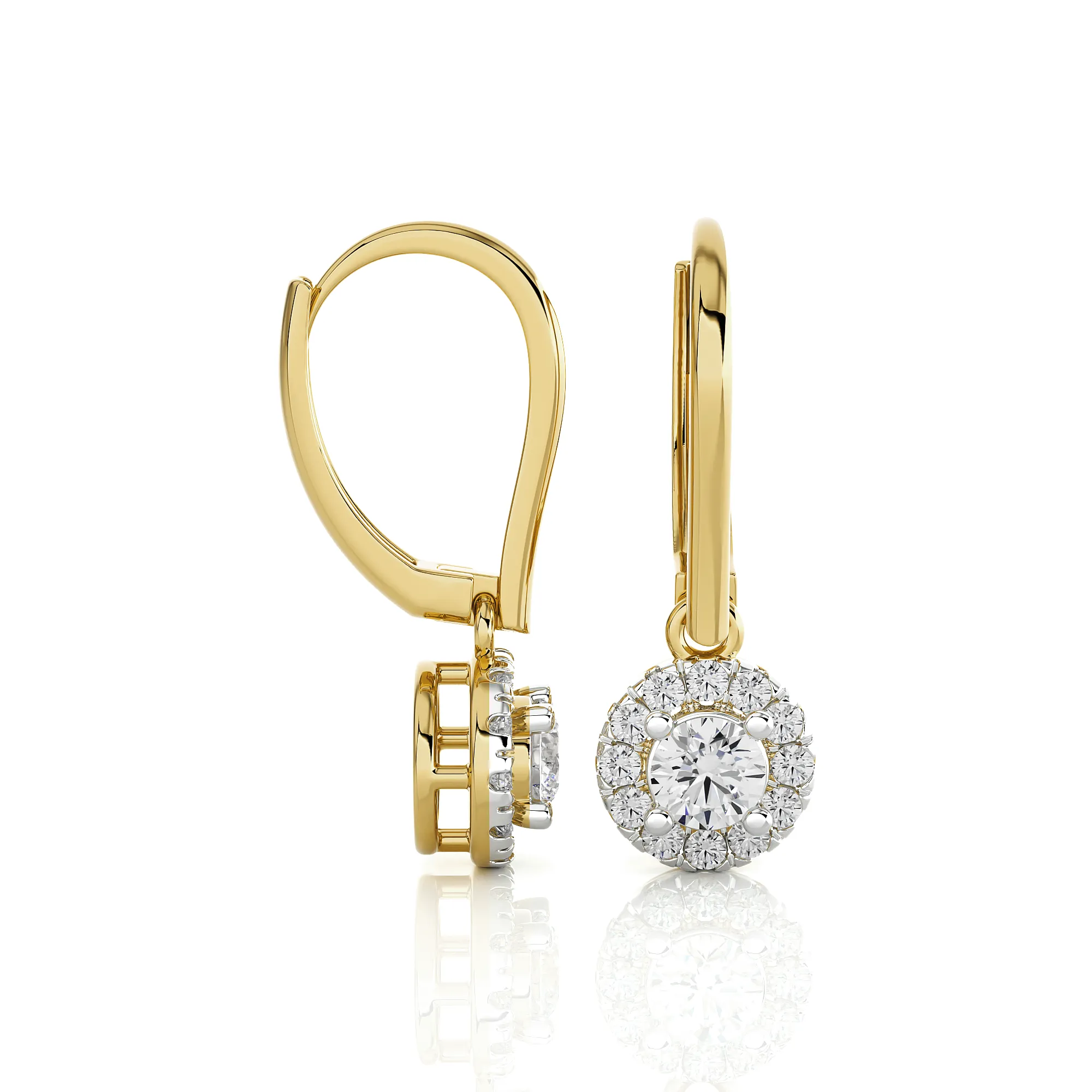 5/8 ctw Round Lab Grown Diamond Drop Earrings