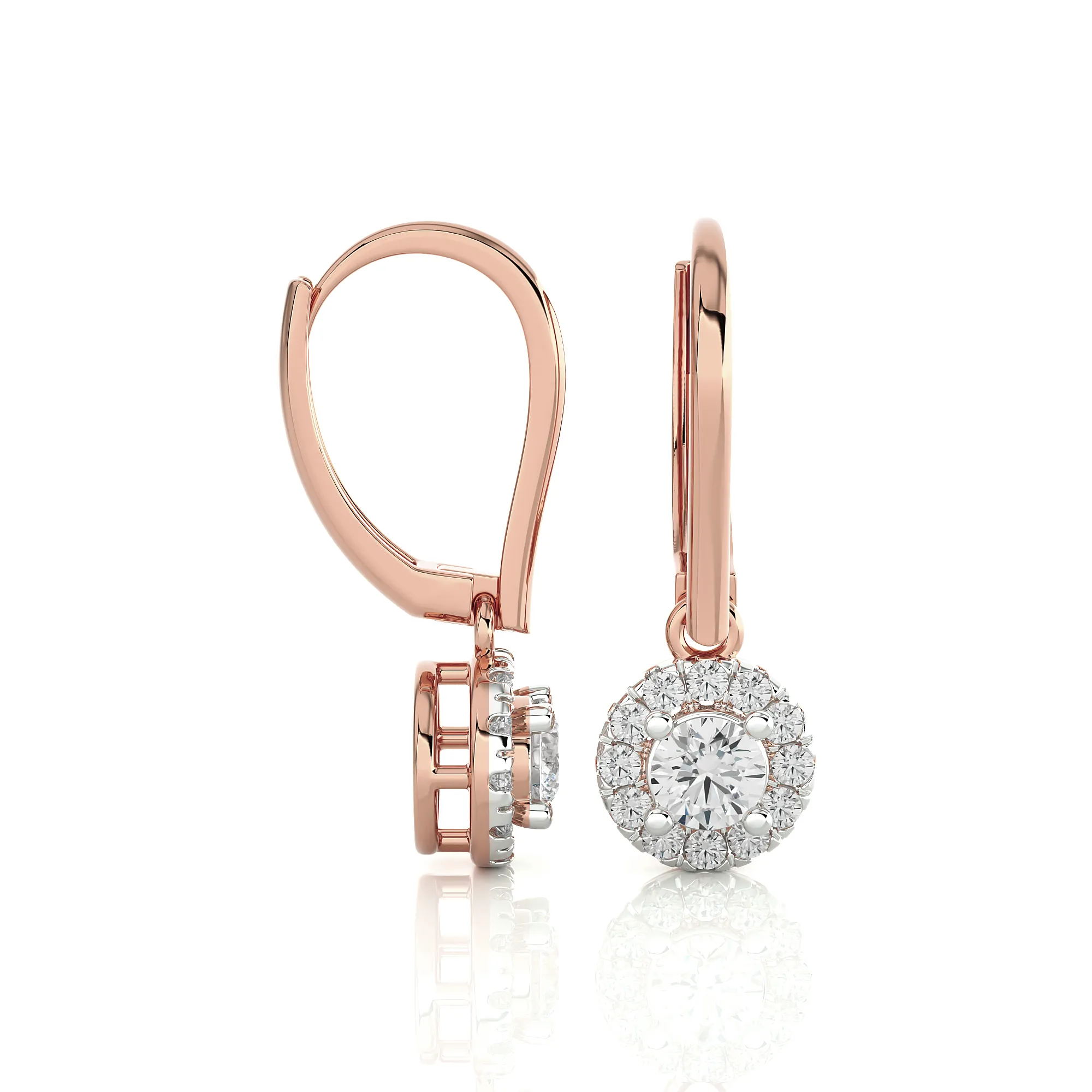 5/8 ctw Round Lab Grown Diamond Drop Earrings