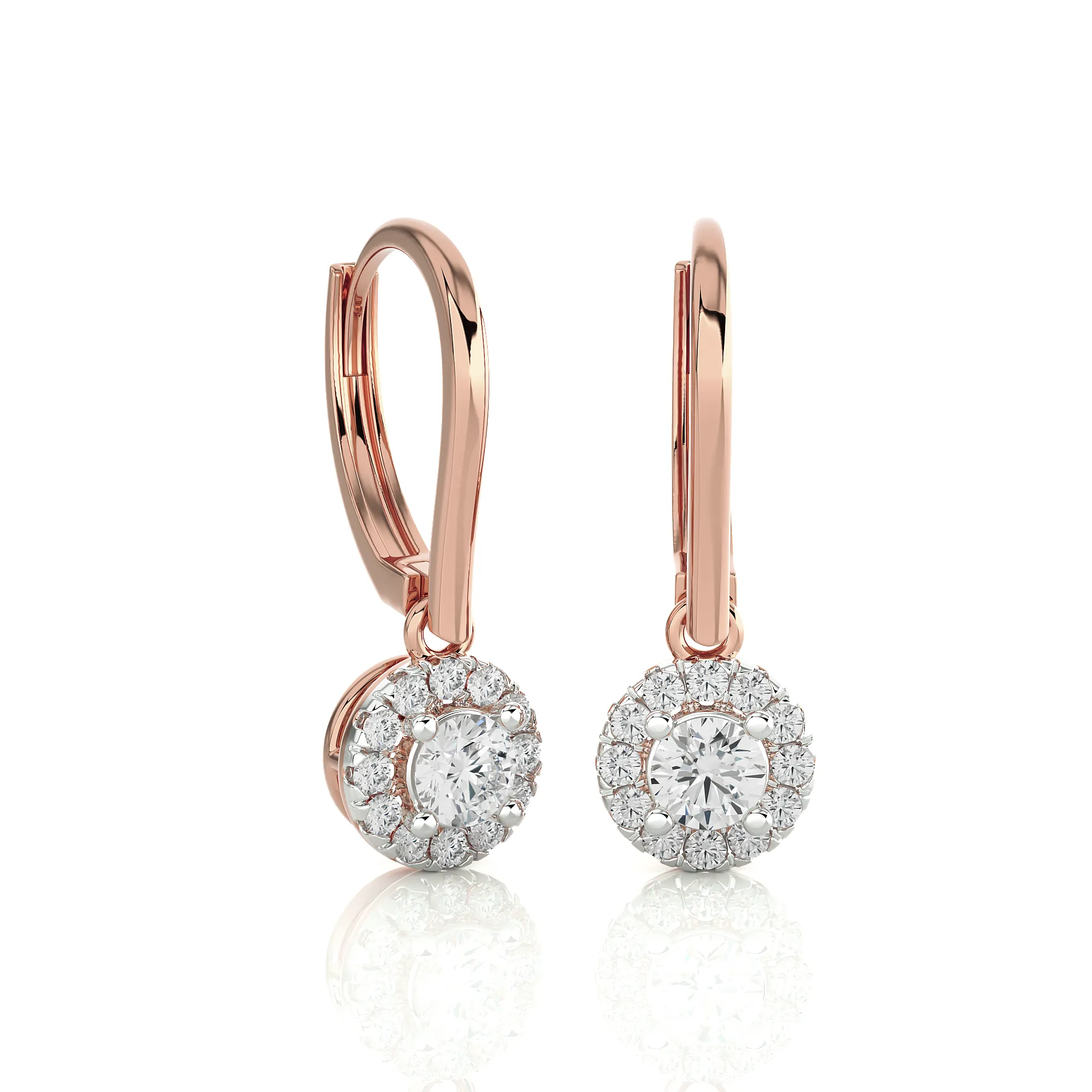 5/8 ctw Round Lab Grown Diamond Drop Earrings