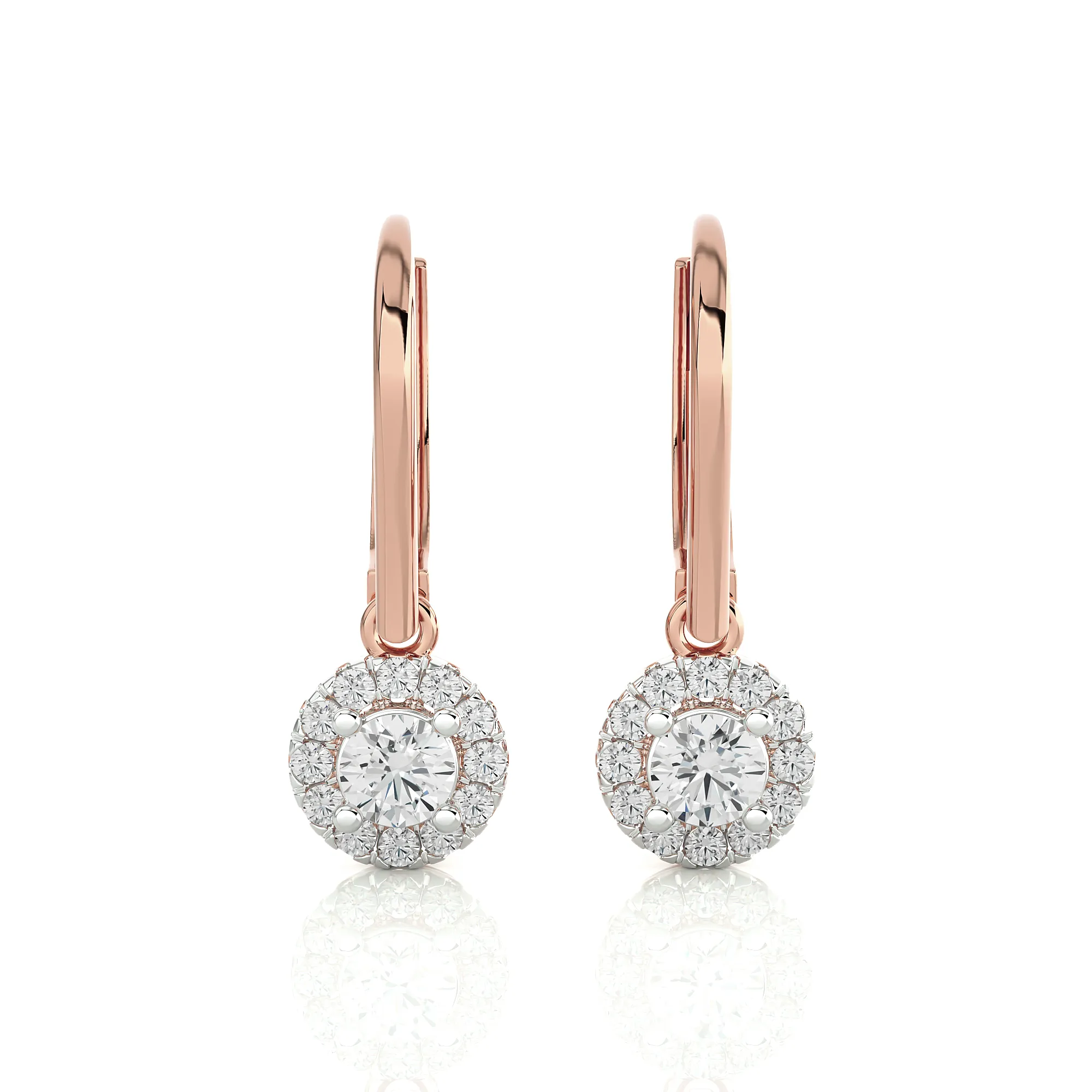 5/8 ctw Round Lab Grown Diamond Drop Earrings