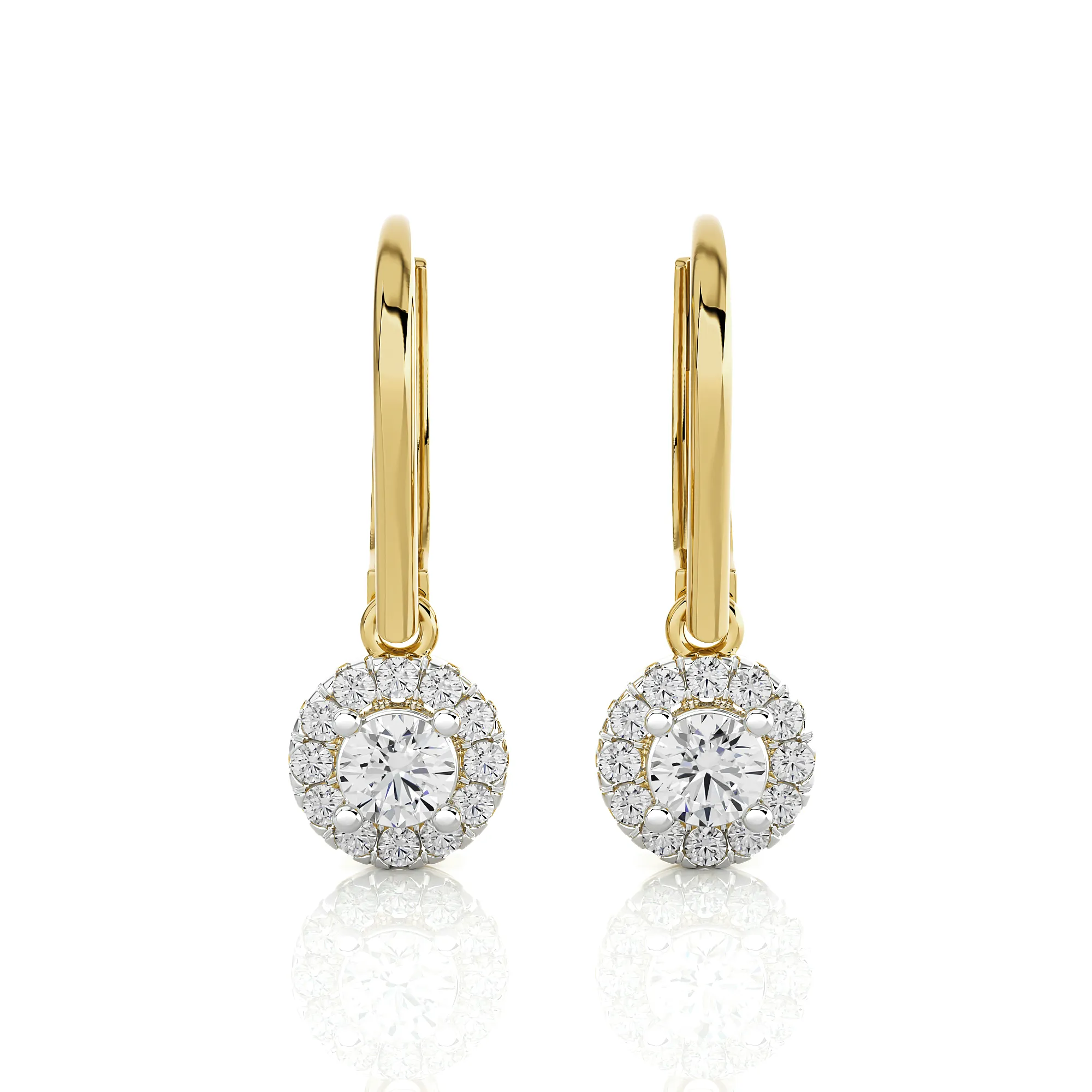 5/8 ctw Round Lab Grown Diamond Drop Earrings