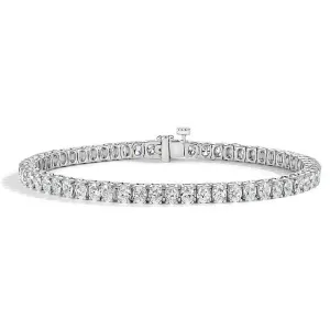 6 Carat Oval Natural Diamond Tennis Bracelet - 18k Gold