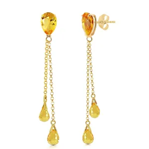 7.5 Carat 14K Solid Yellow Gold Eloquence Citrine Earrings