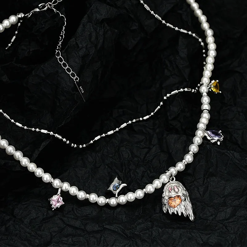 925 Silver Ghost Cool Pearl Necklace