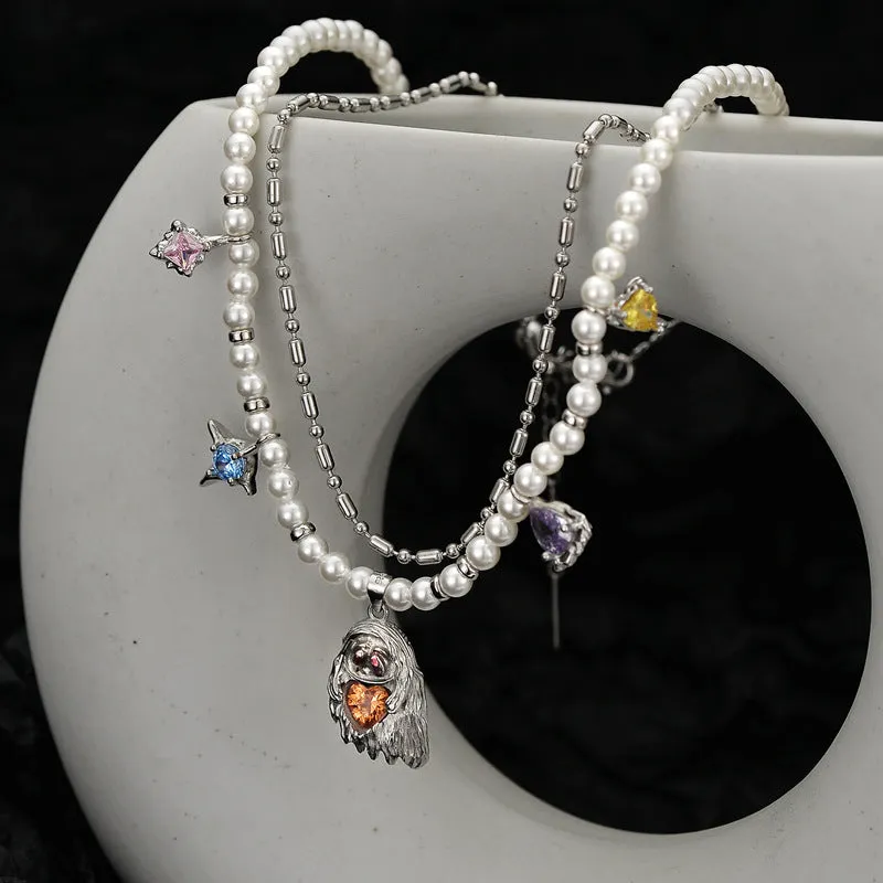 925 Silver Ghost Cool Pearl Necklace