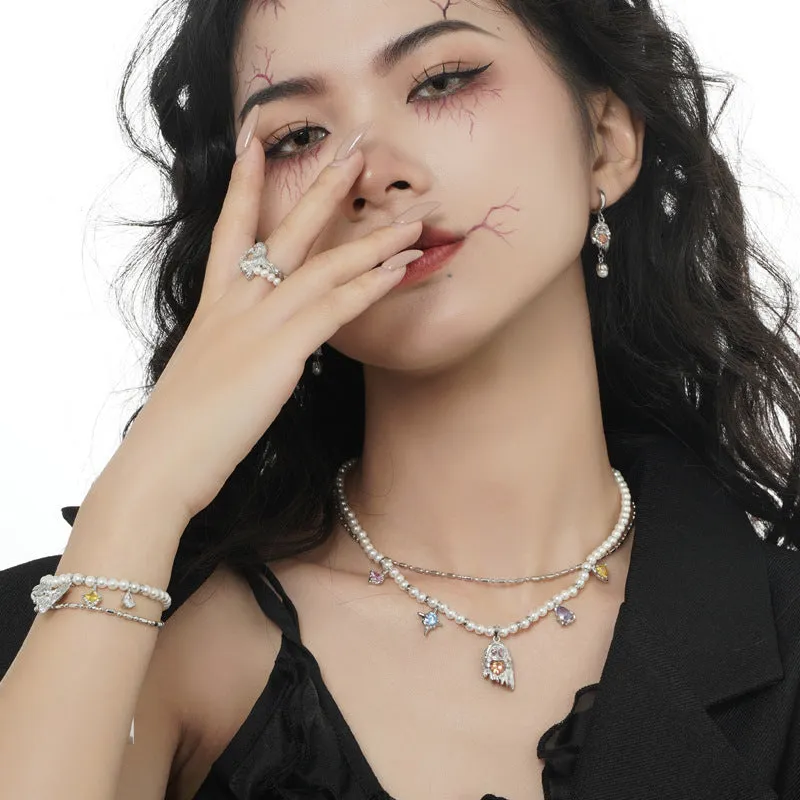 925 Silver Ghost Cool Pearl Necklace