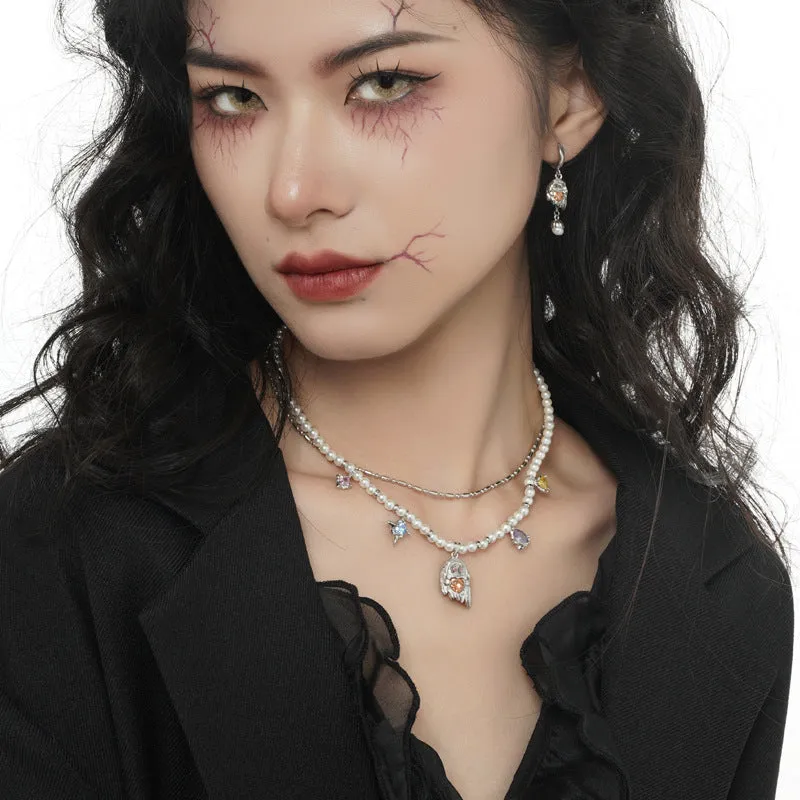 925 Silver Ghost Cool Pearl Necklace