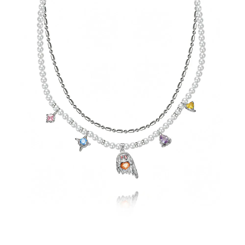 925 Silver Ghost Cool Pearl Necklace