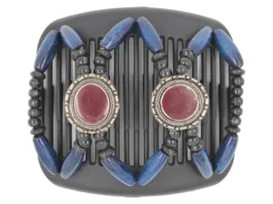 African Butterfly Hair Comb - Gemstone Black 40