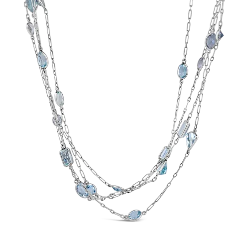 Aquamarine & Platinum Estate Necklace