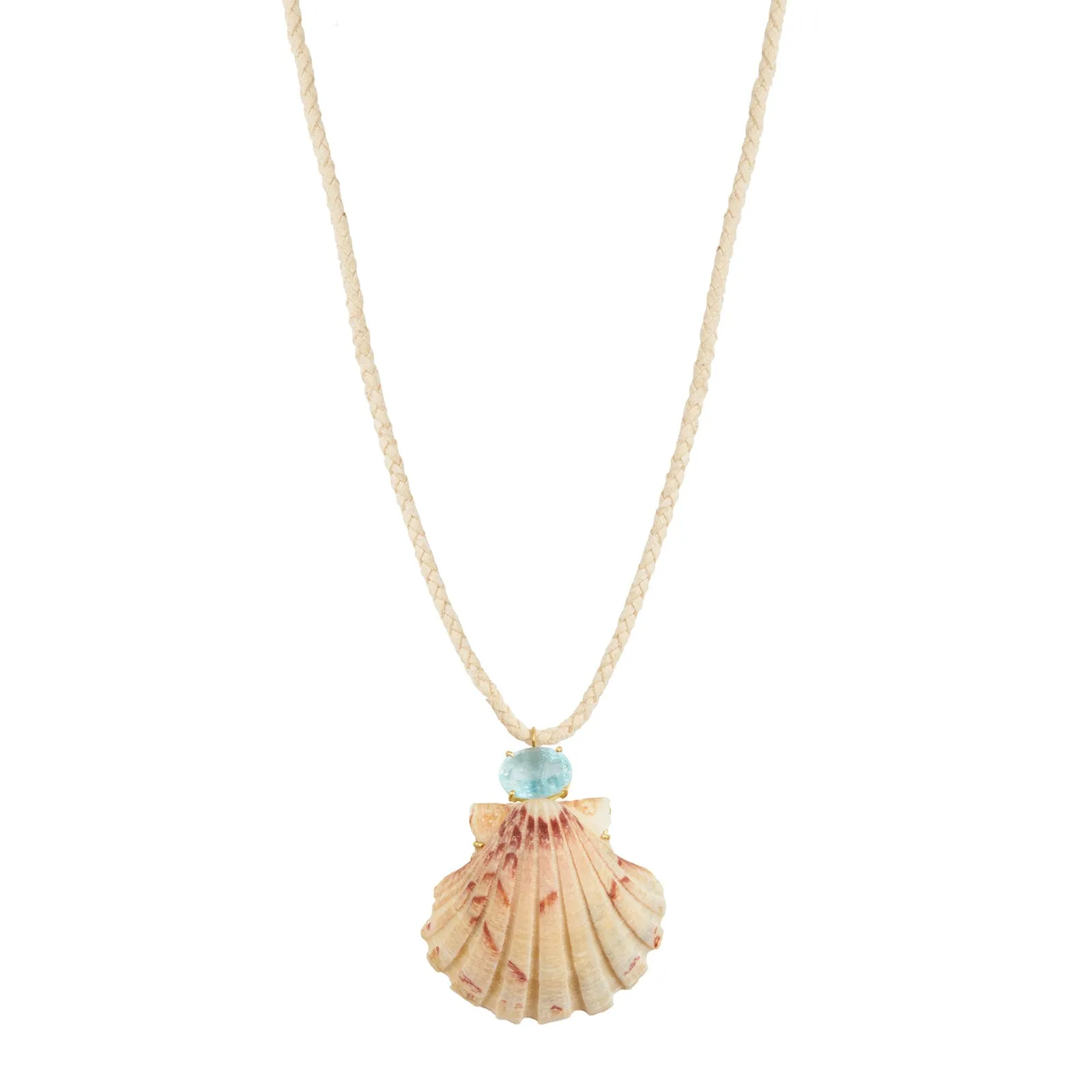 Aquamarine and Shell Necklace