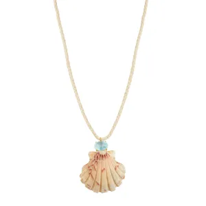 Aquamarine and Shell Necklace