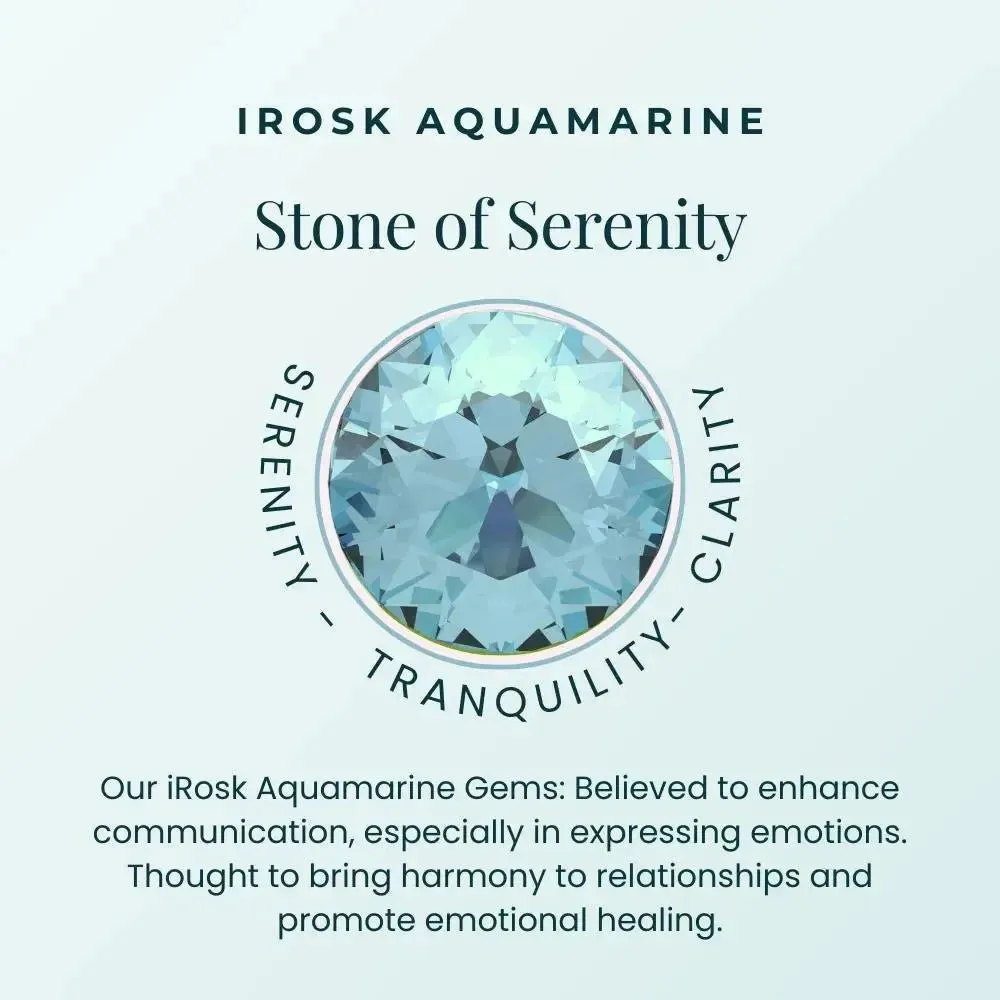 Aquamarine Cross Pendant Necklace in 925 Sterling Silver - Irosk Australia ®