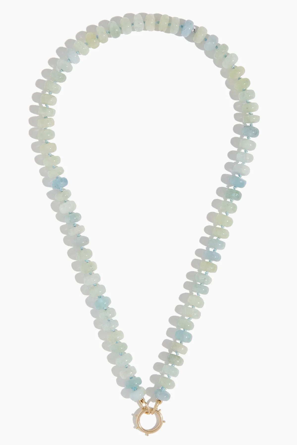 Aquamarine Knotted Chain in 14k Yellow Gold