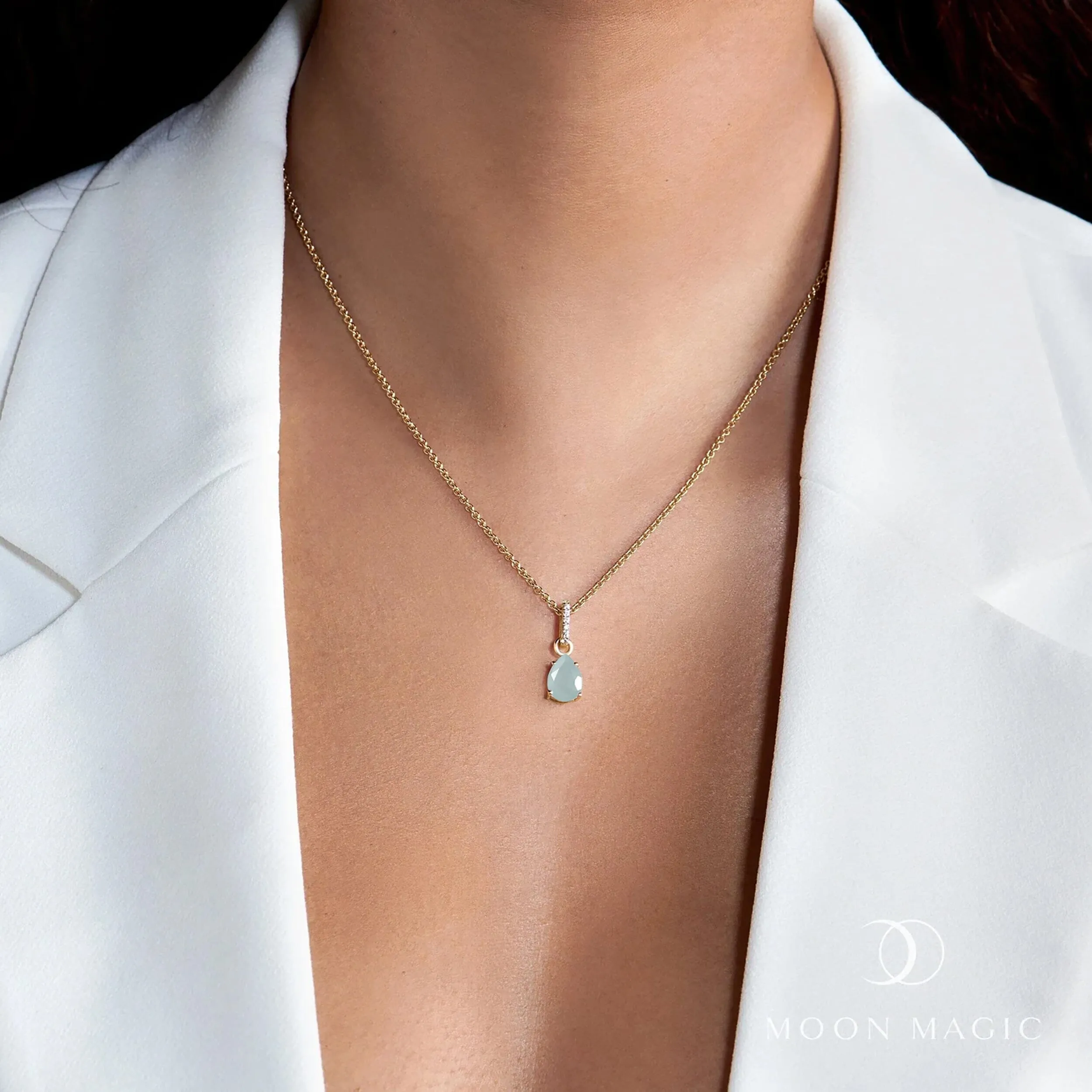 Aquamarine Necklace Sway - March Birthstone