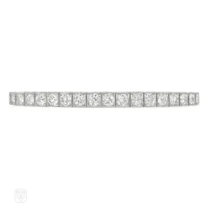 Art Deco tapering diamond line bracelet